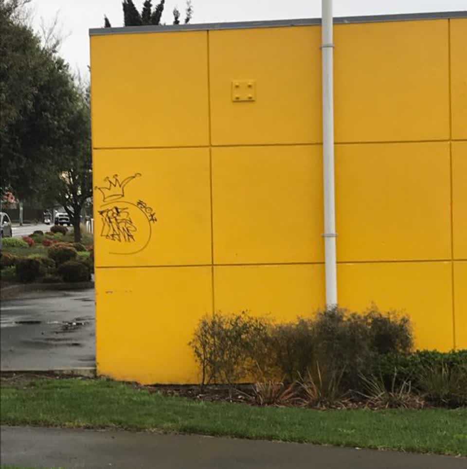 The photograph attached to this graffiti report