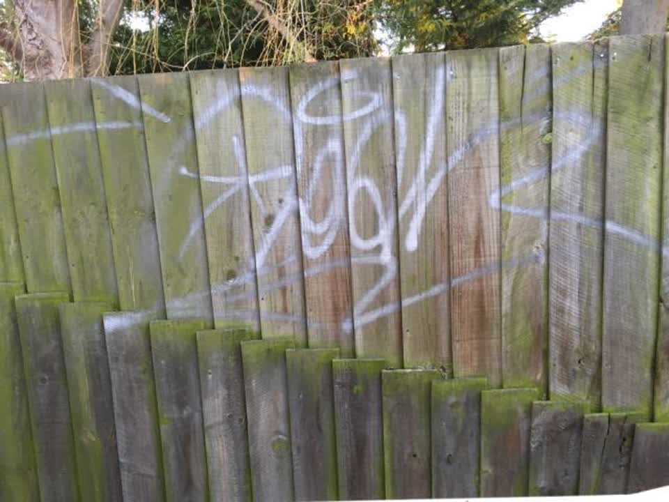 The photograph attached to this graffiti report