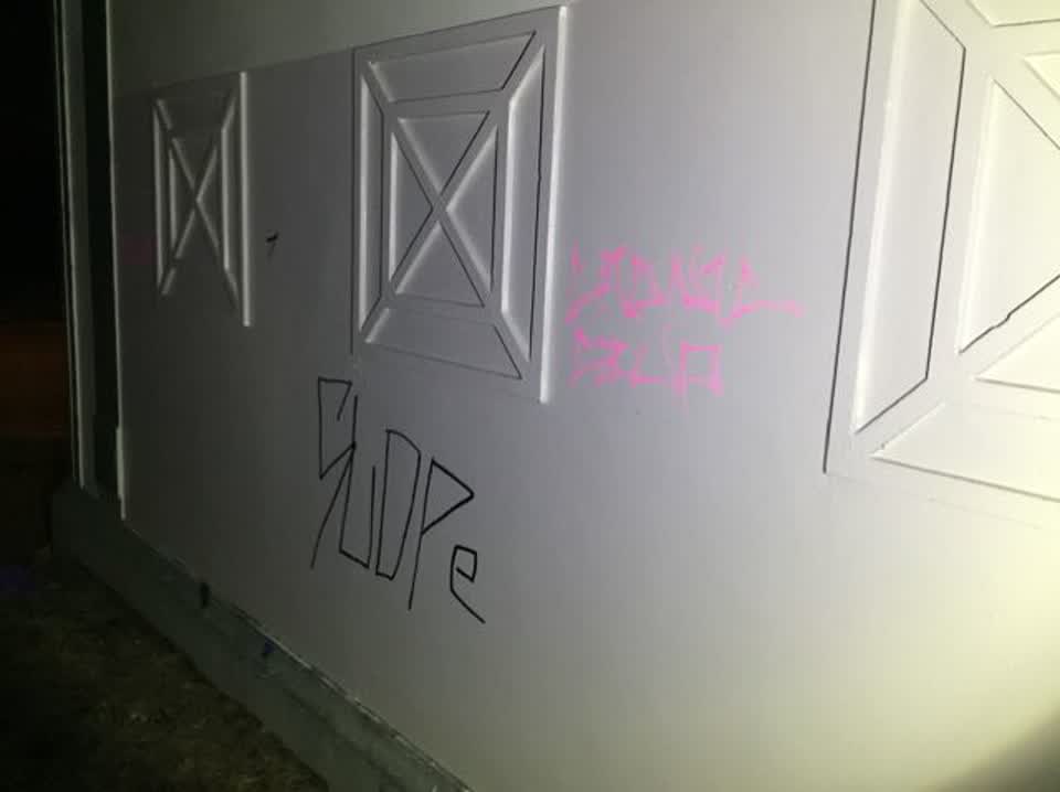 The photograph attached to this graffiti report