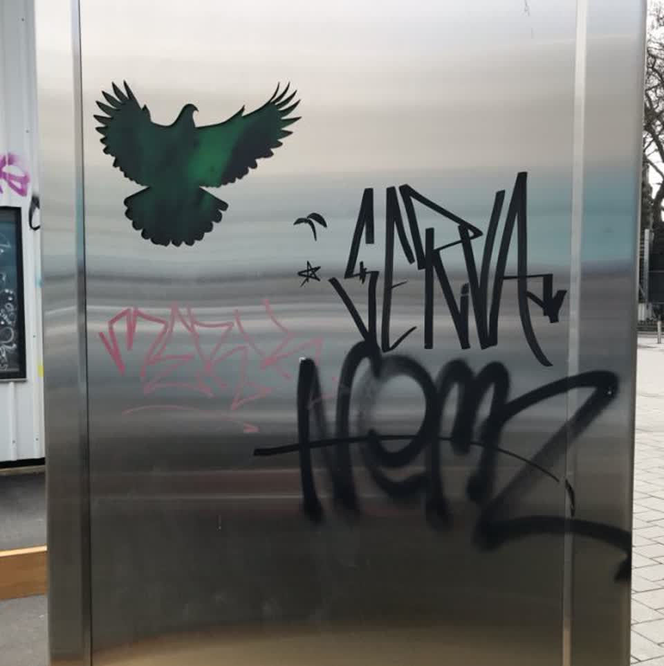 The photograph attached to this graffiti report
