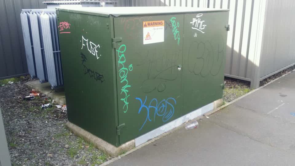 The photograph attached to this graffiti report