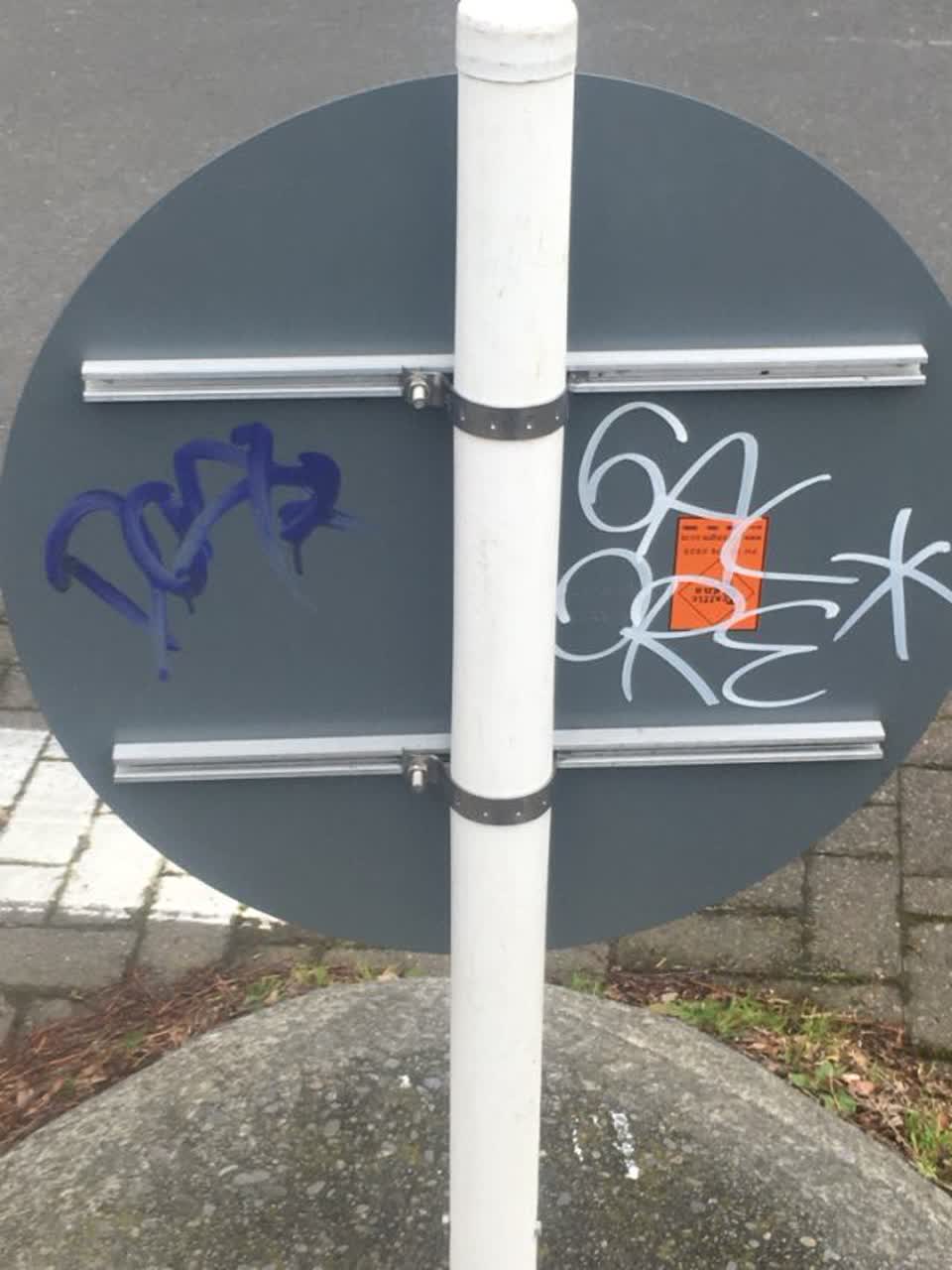 The photograph attached to this graffiti report