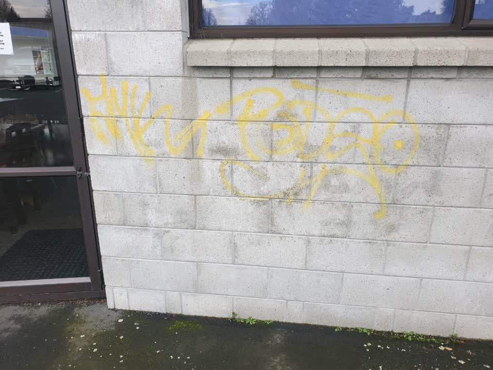 The photograph attached to this graffiti report