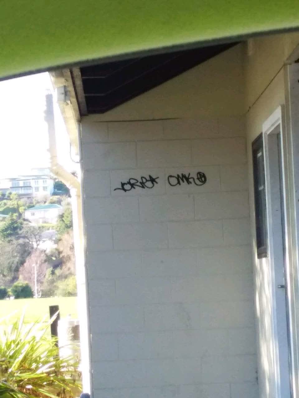 The photograph attached to this graffiti report