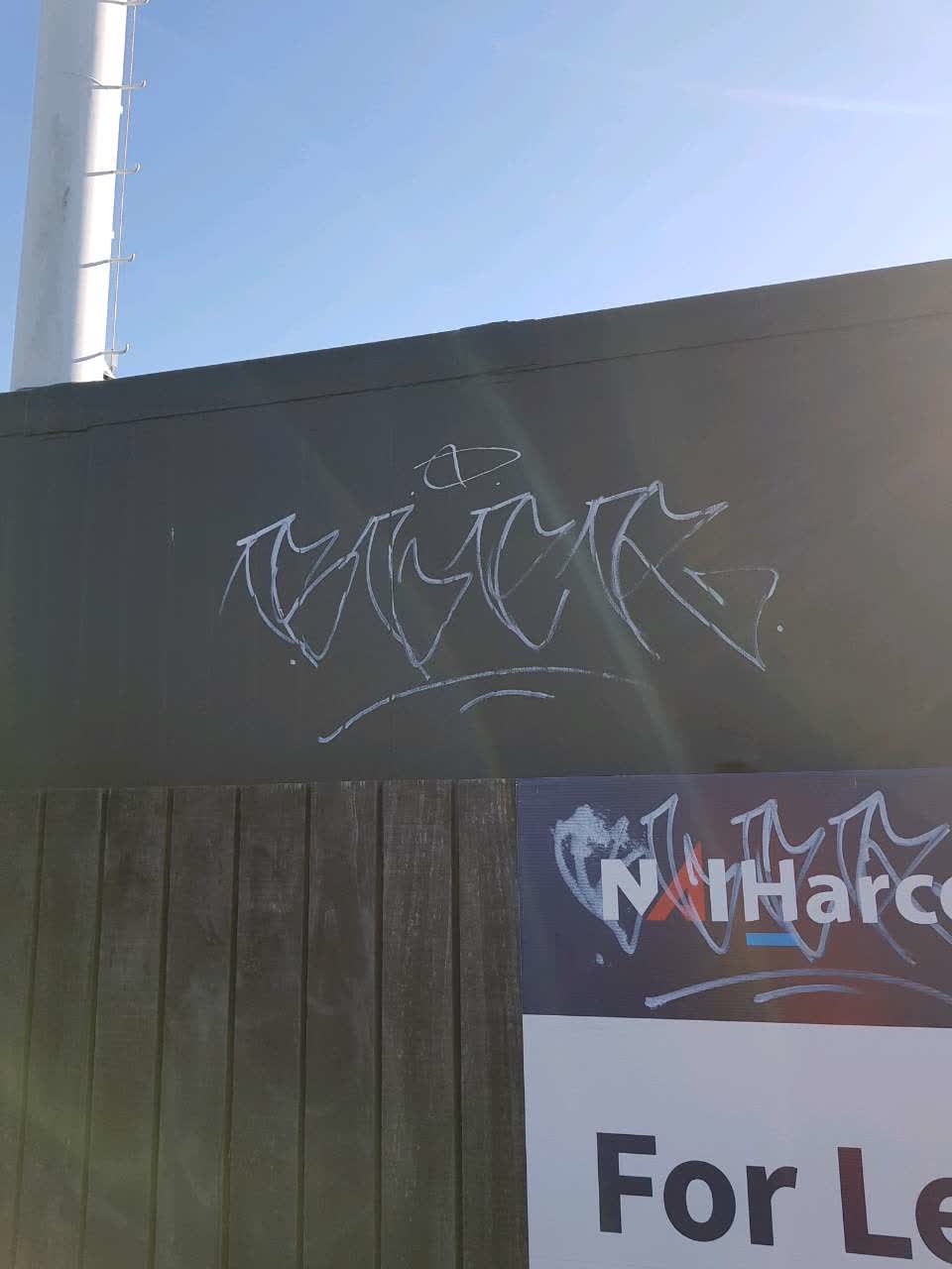 The photograph attached to this graffiti report