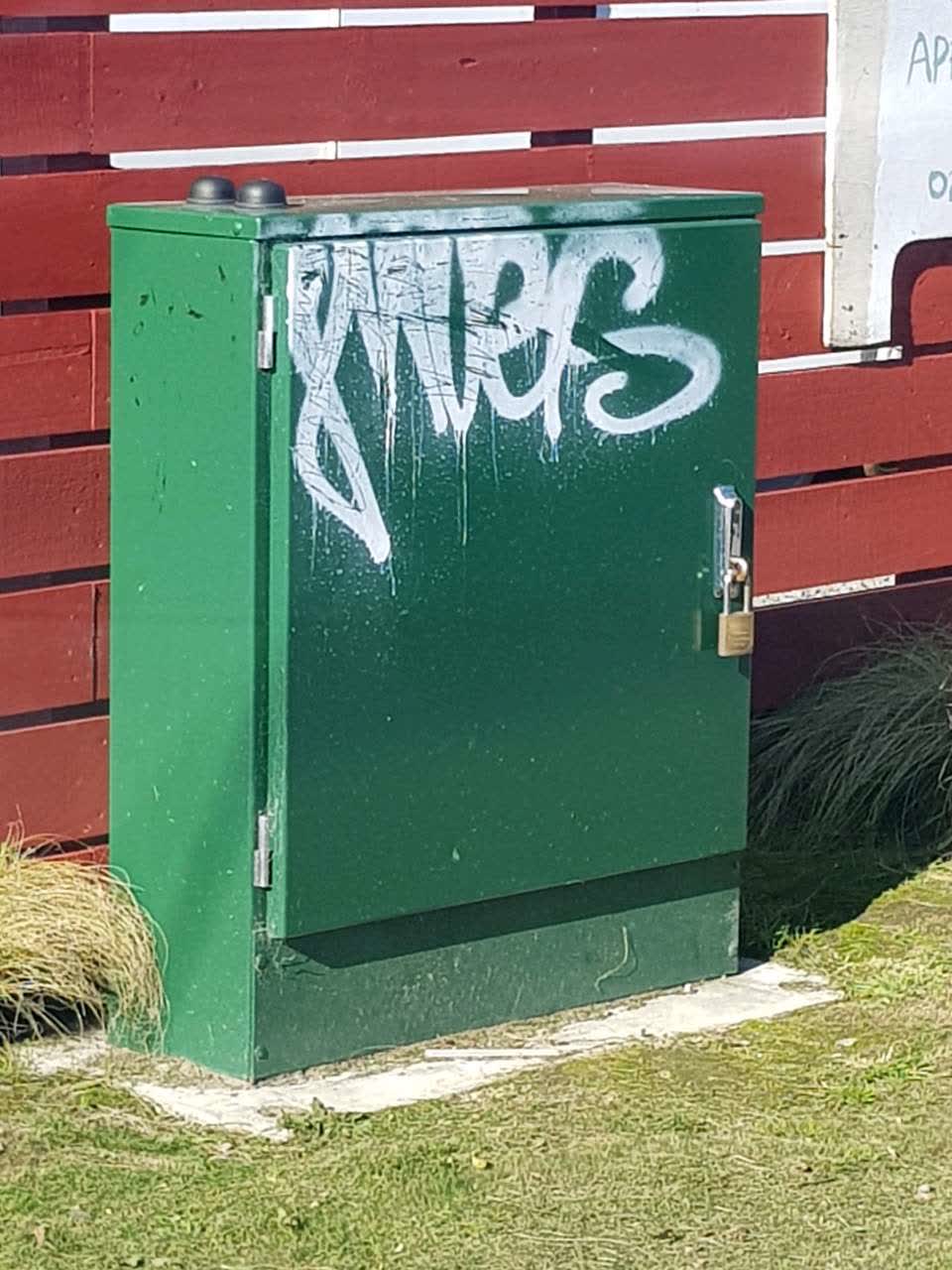 The photograph attached to this graffiti report