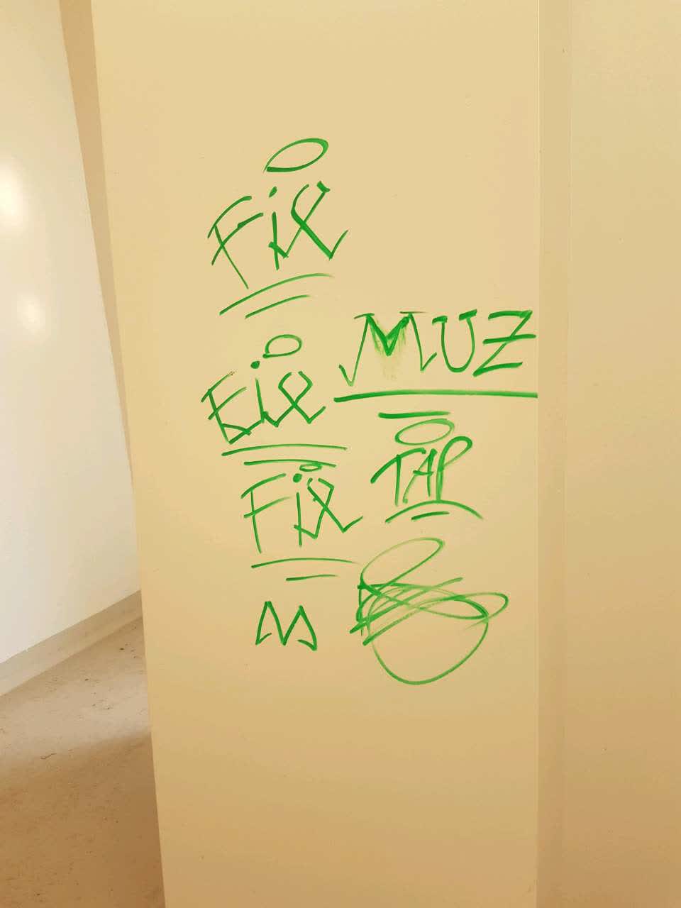 The photograph attached to this graffiti report