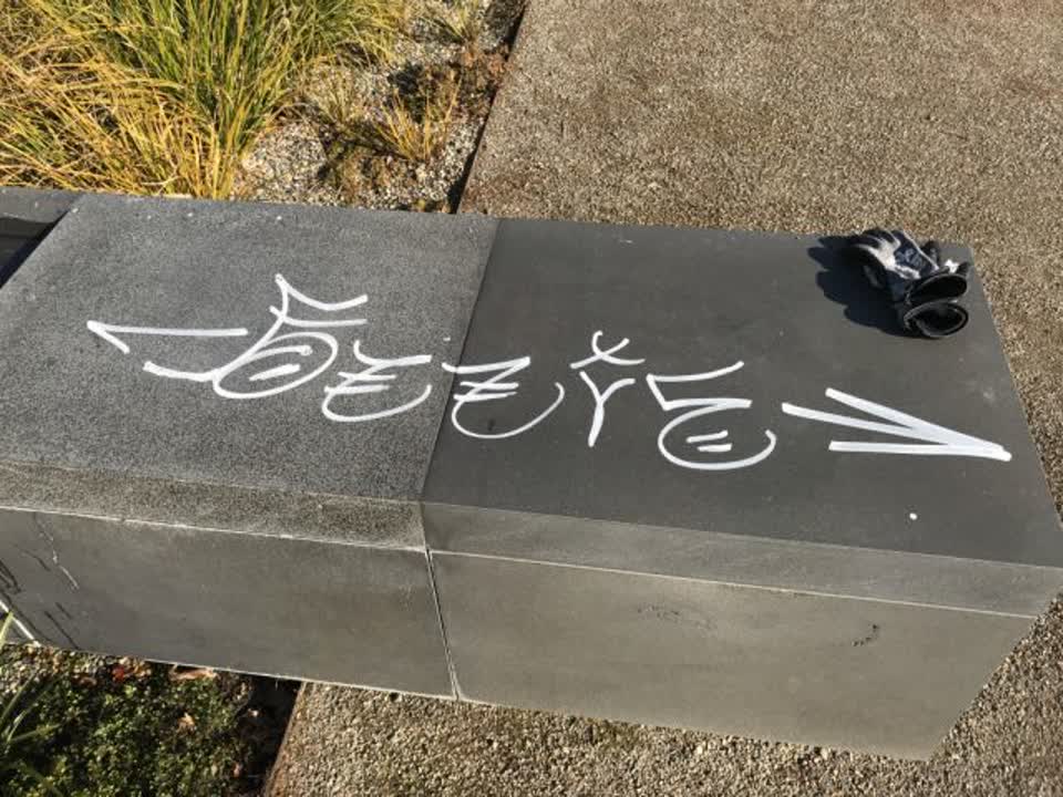 The photograph attached to this graffiti report