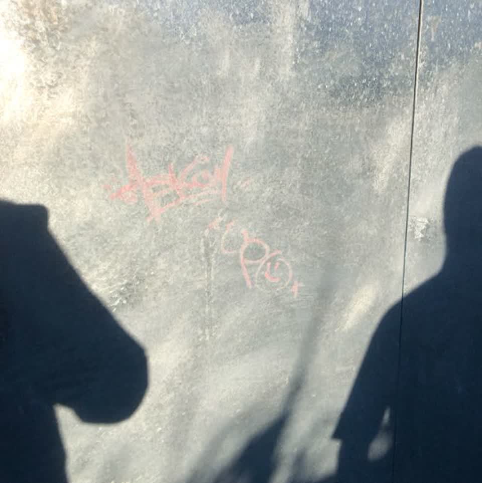 The photograph attached to this graffiti report