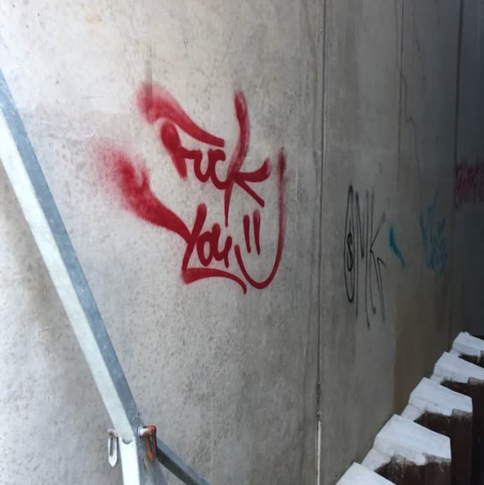 The photograph attached to this graffiti report
