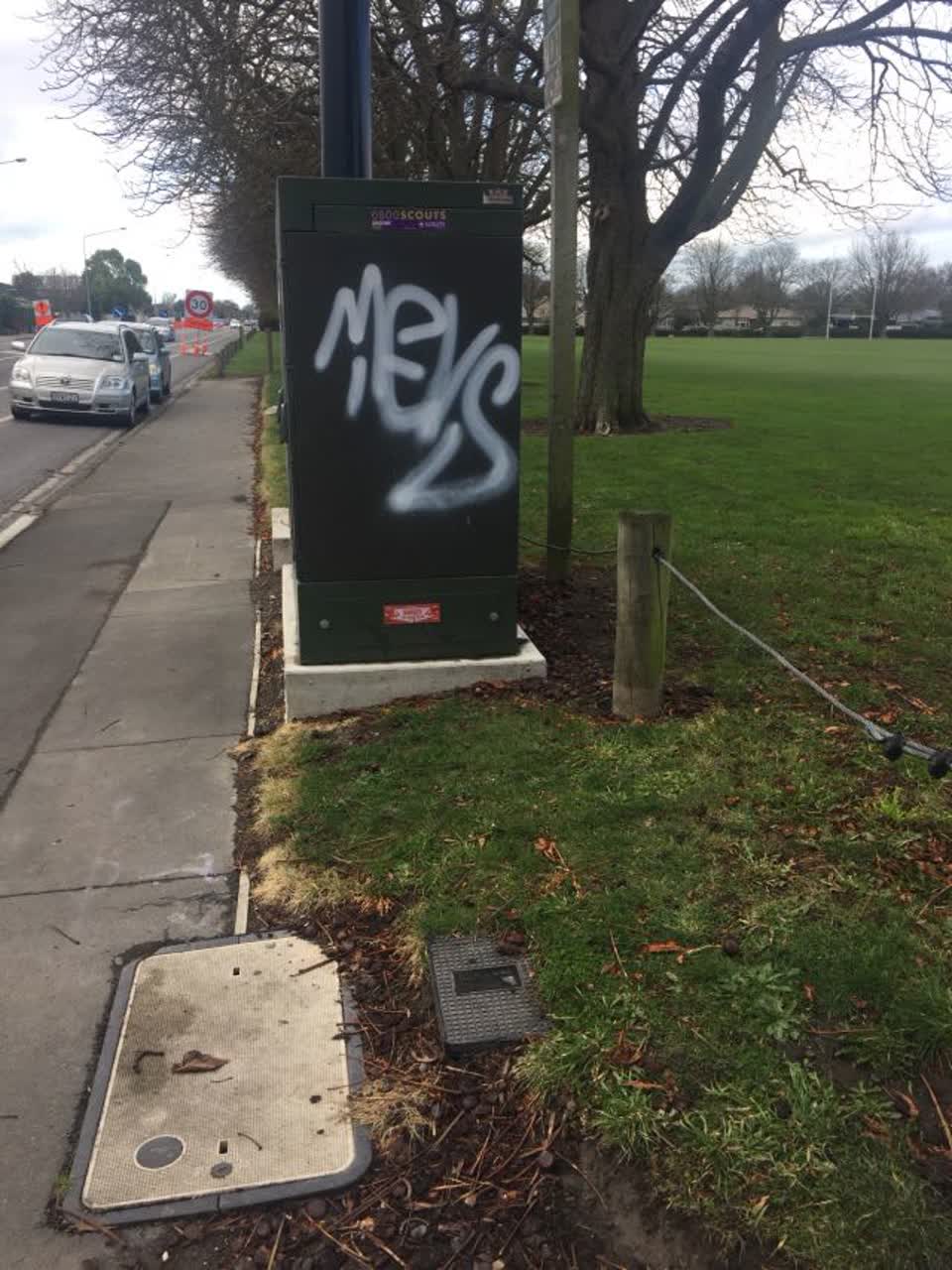 The photograph attached to this graffiti report