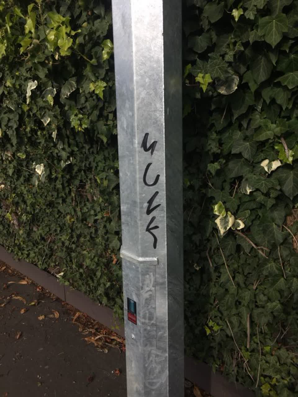 The photograph attached to this graffiti report