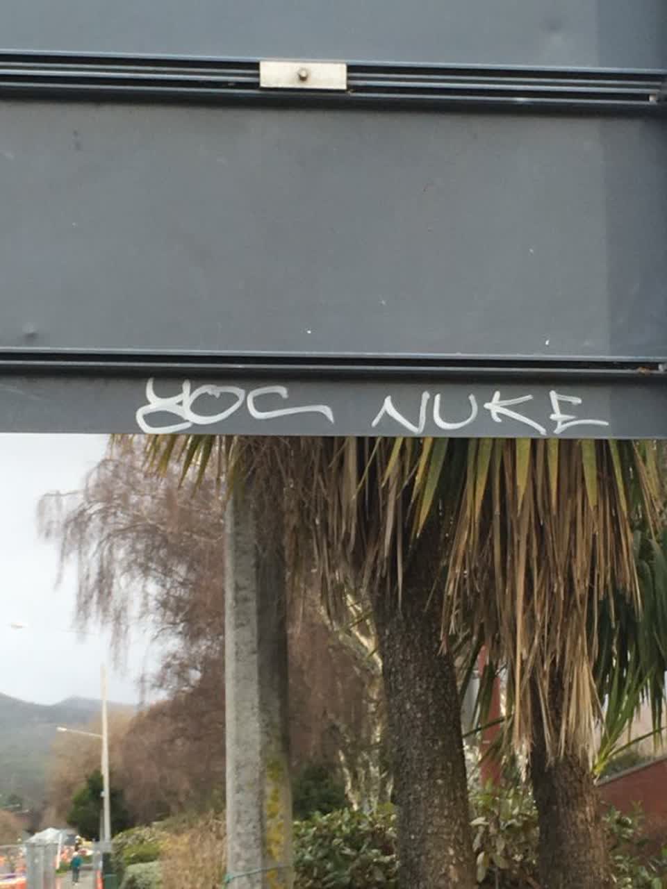 The photograph attached to this graffiti report