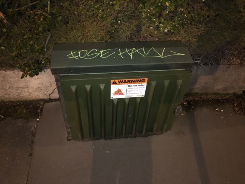 The photograph attached to this graffiti report