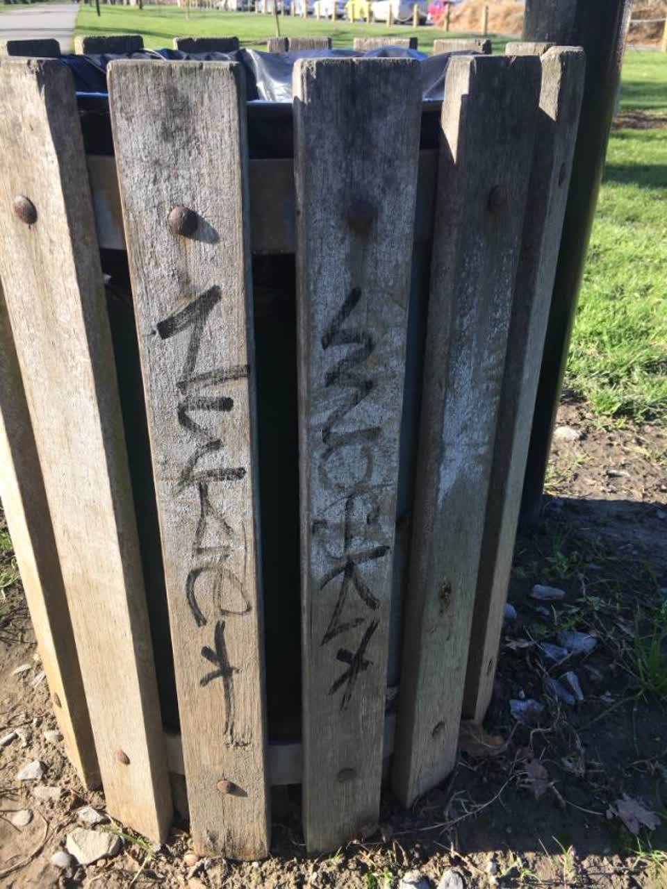 The photograph attached to this graffiti report
