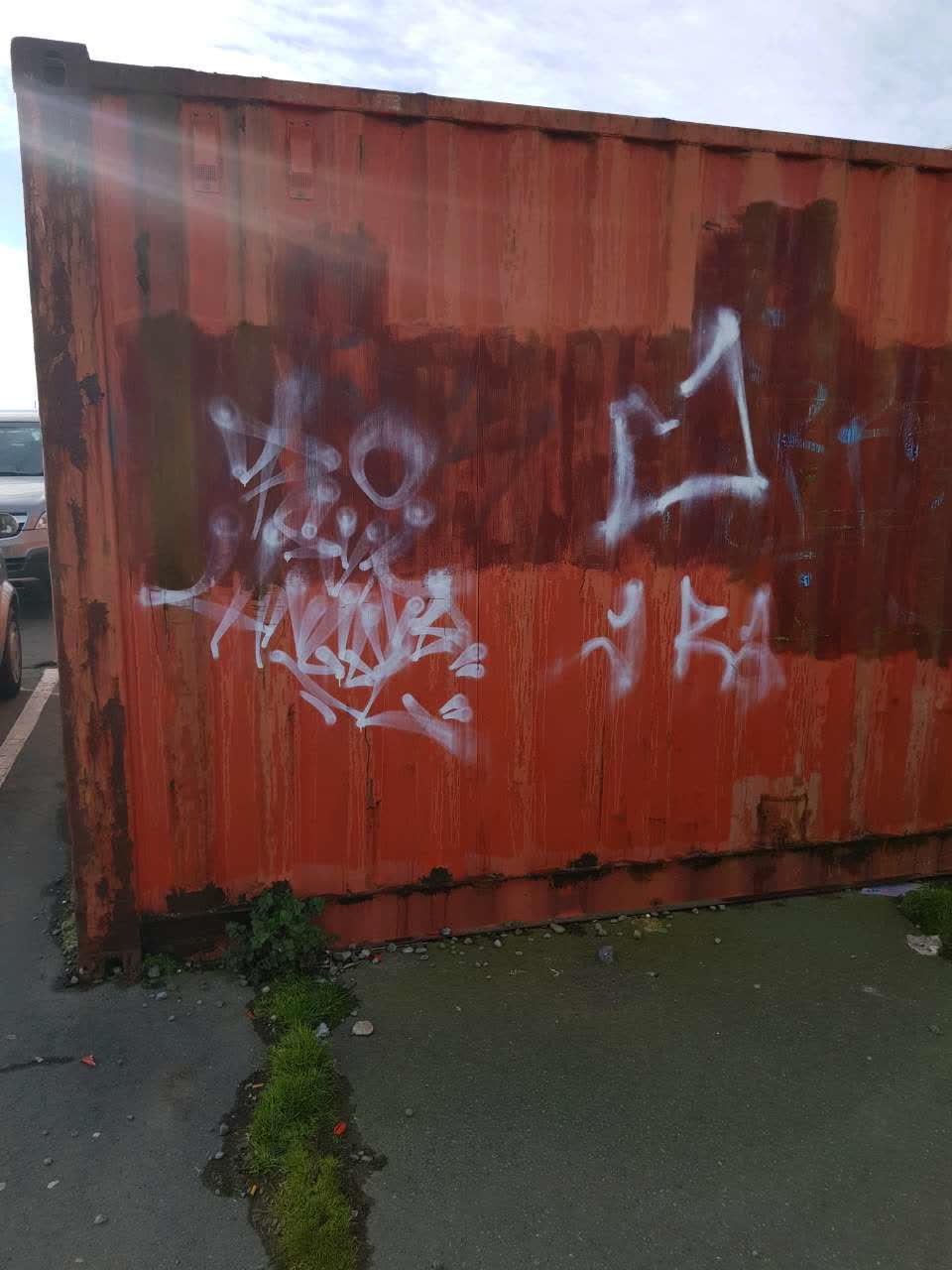 The photograph attached to this graffiti report