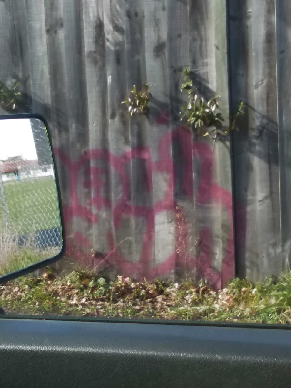 The photograph attached to this graffiti report
