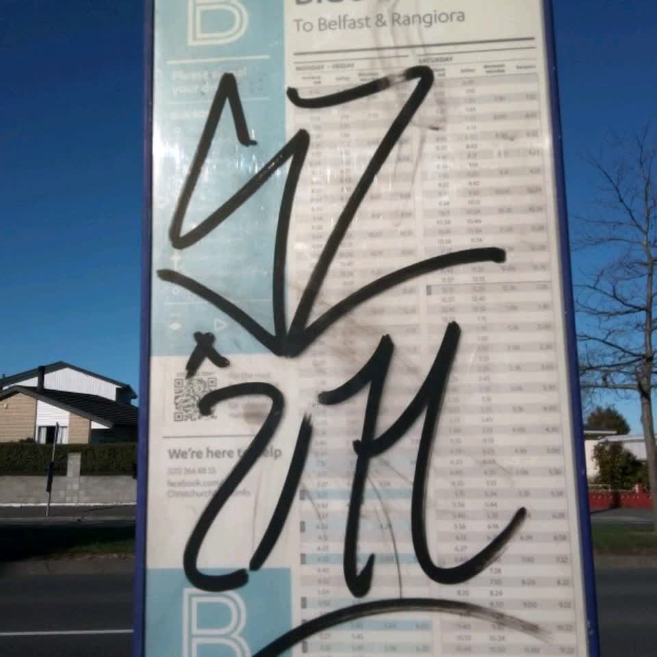 The photograph attached to this graffiti report