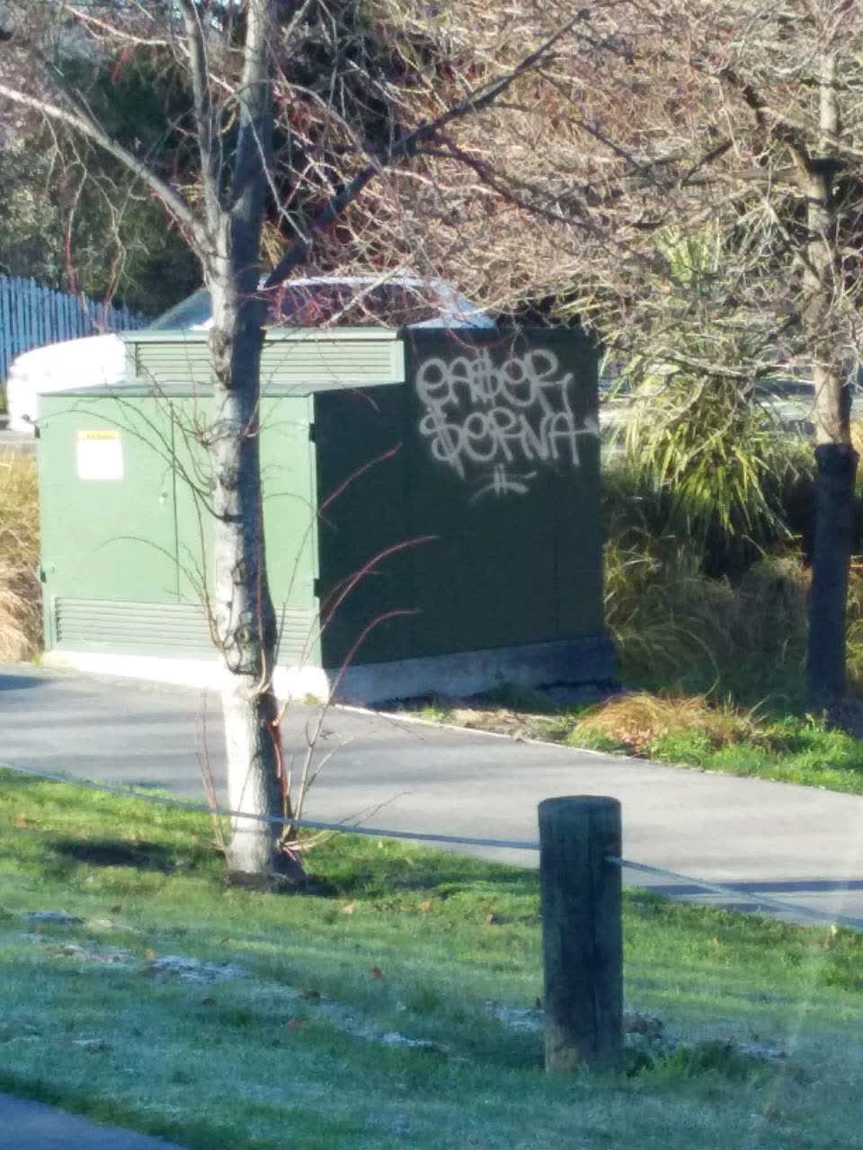 The photograph attached to this graffiti report