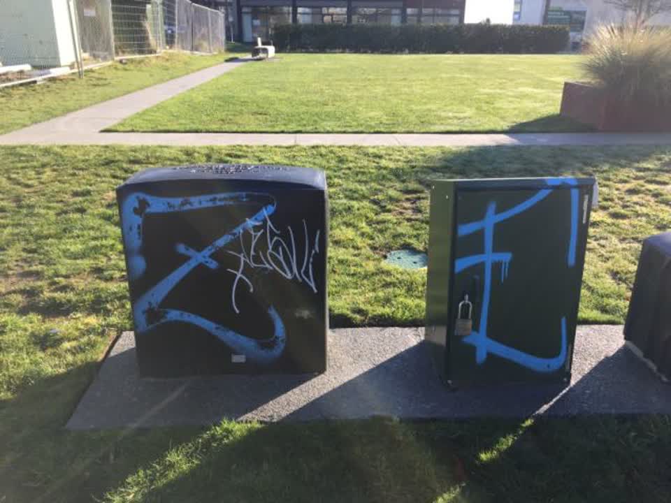 The photograph attached to this graffiti report
