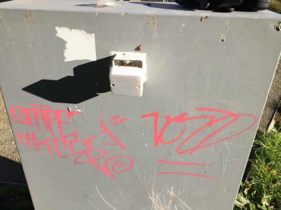The photograph attached to this graffiti report