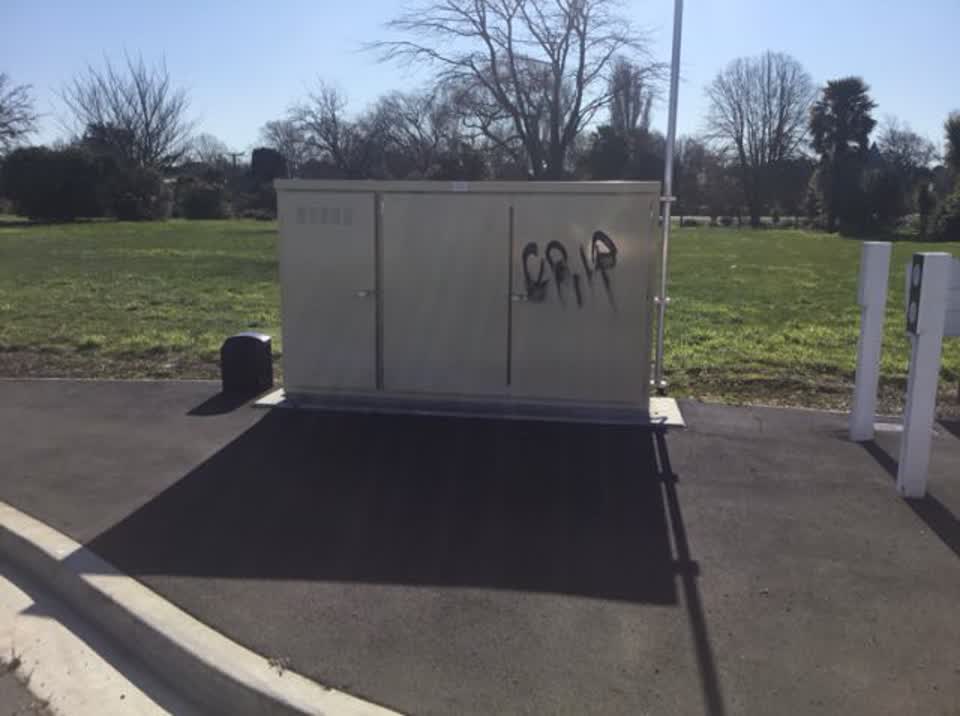 The photograph attached to this graffiti report