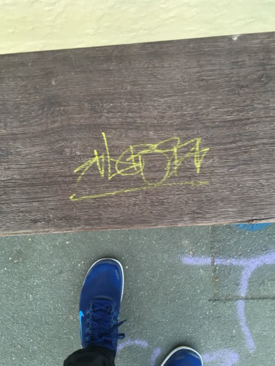 The photograph attached to this graffiti report