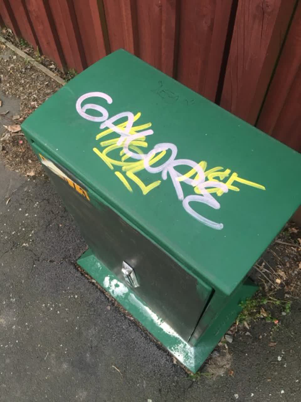 The photograph attached to this graffiti report