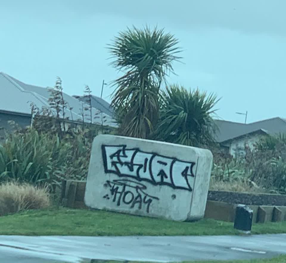 The photograph attached to this graffiti report
