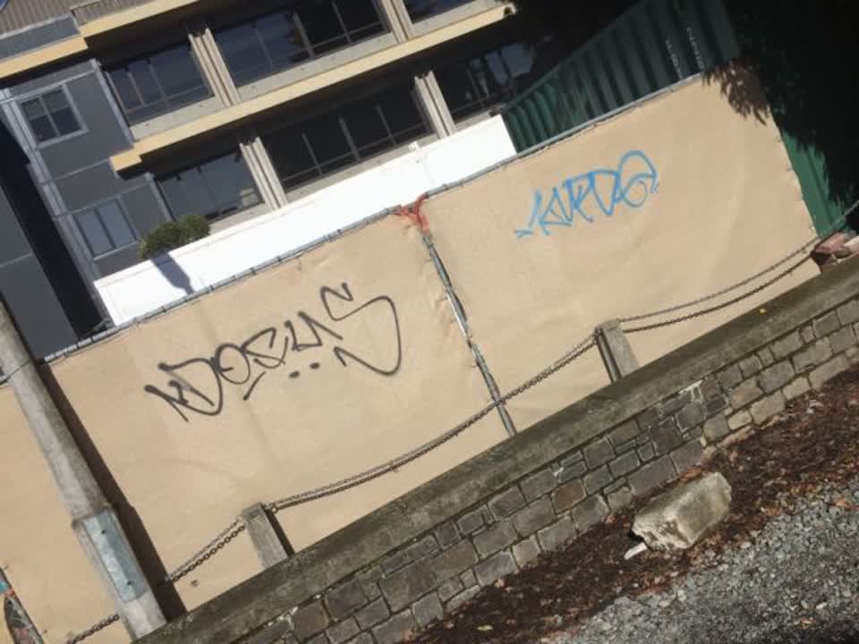 The photograph attached to this graffiti report