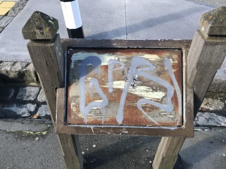 The photograph attached to this graffiti report
