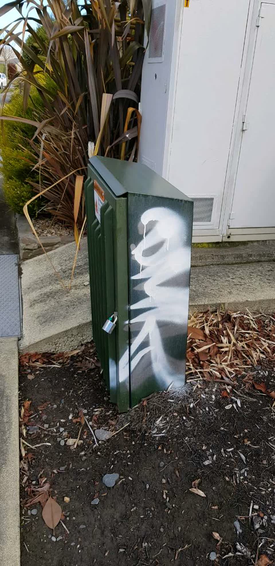 The photograph attached to this graffiti report