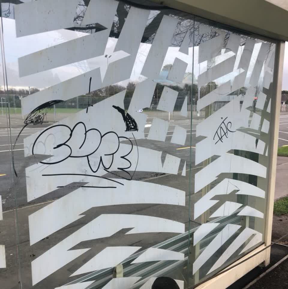 The photograph attached to this graffiti report