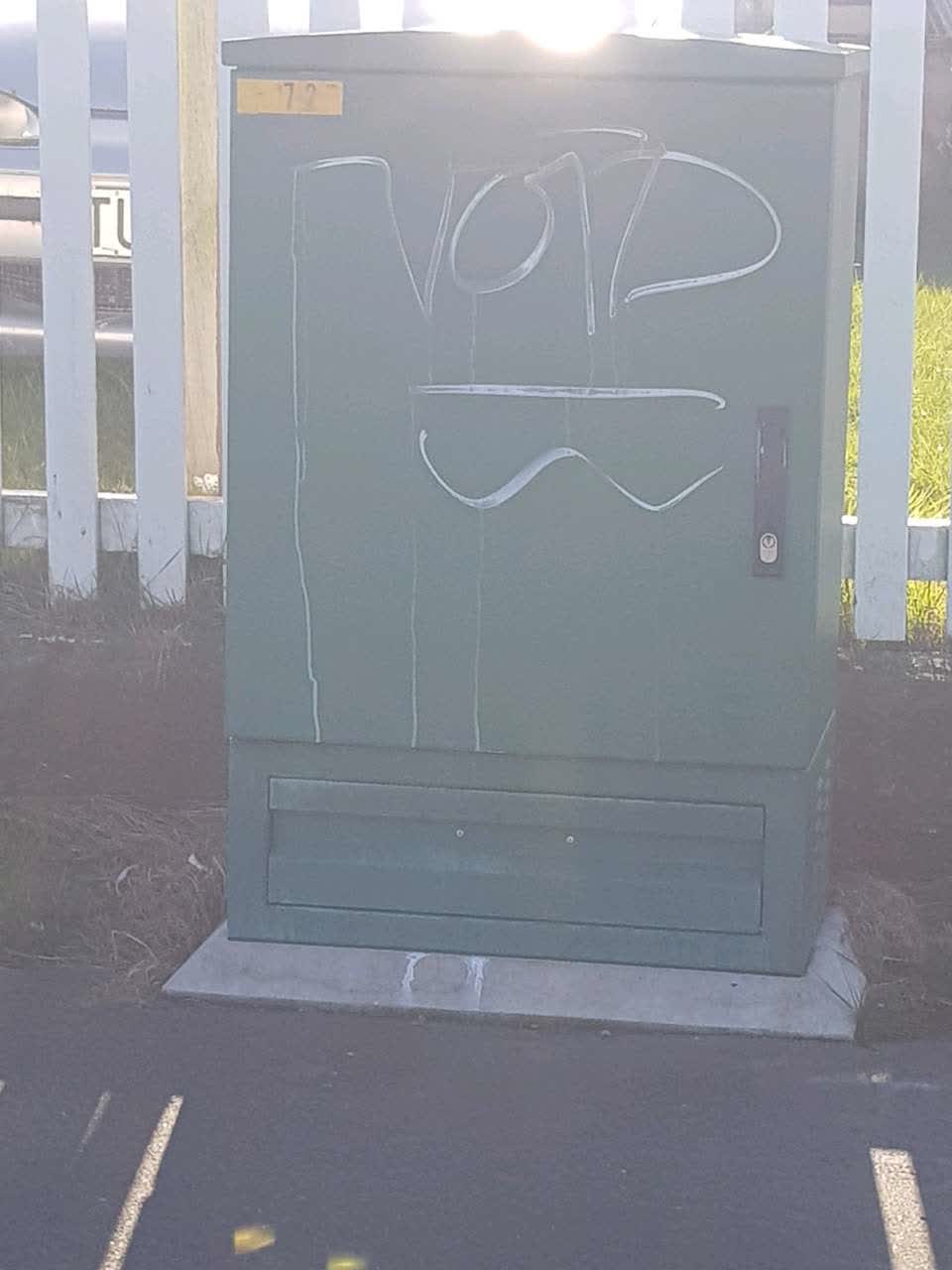 The photograph attached to this graffiti report
