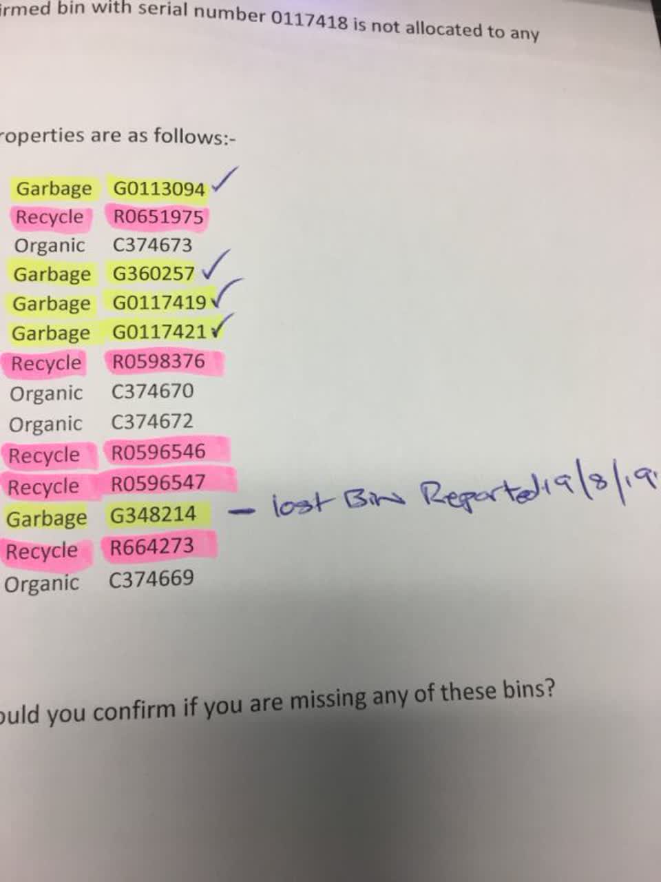 The photograph attached to this rubbish/recycling report