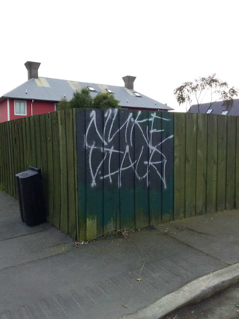The photograph attached to this graffiti report