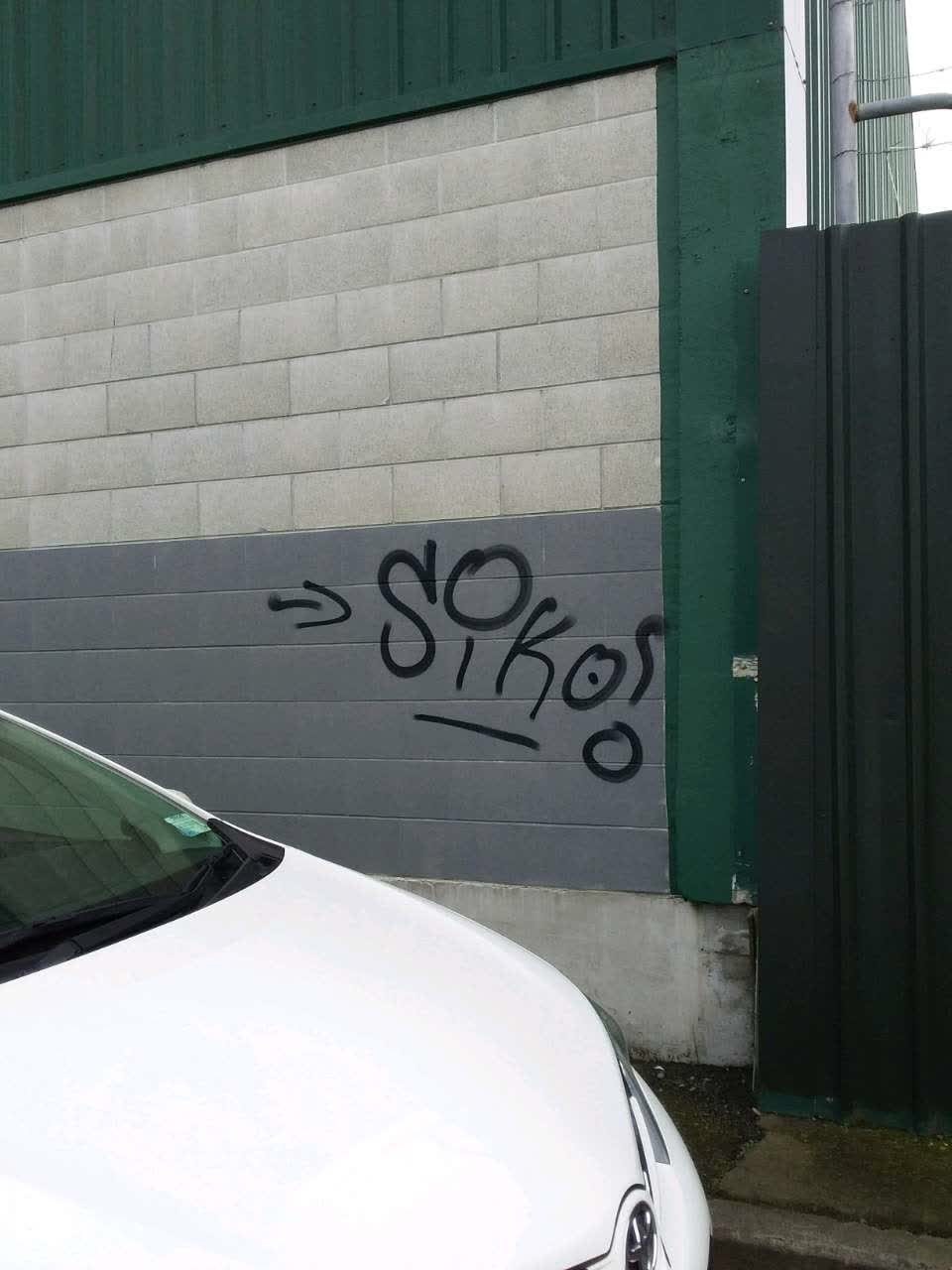 The photograph attached to this graffiti report