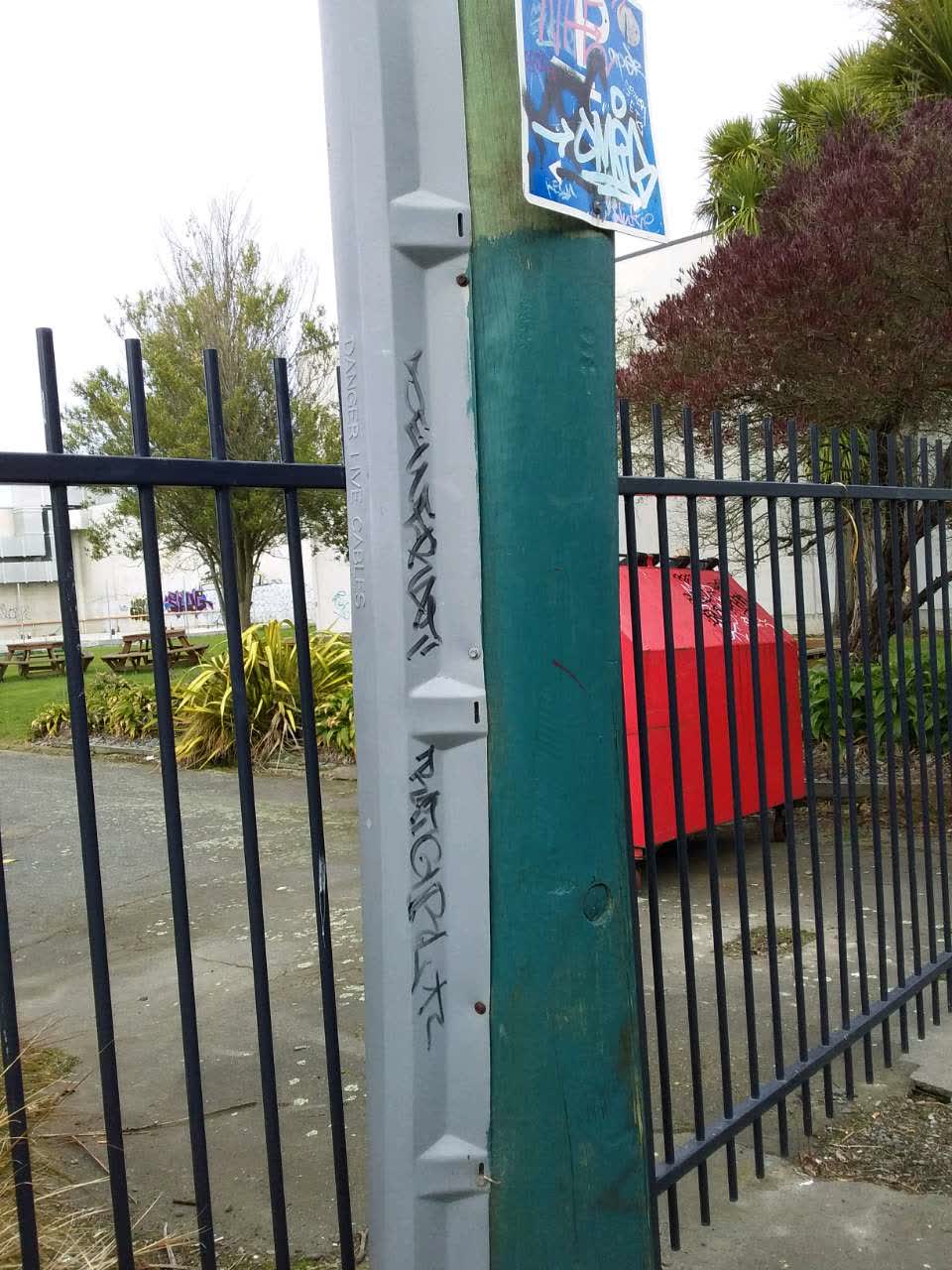 The photograph attached to this graffiti report