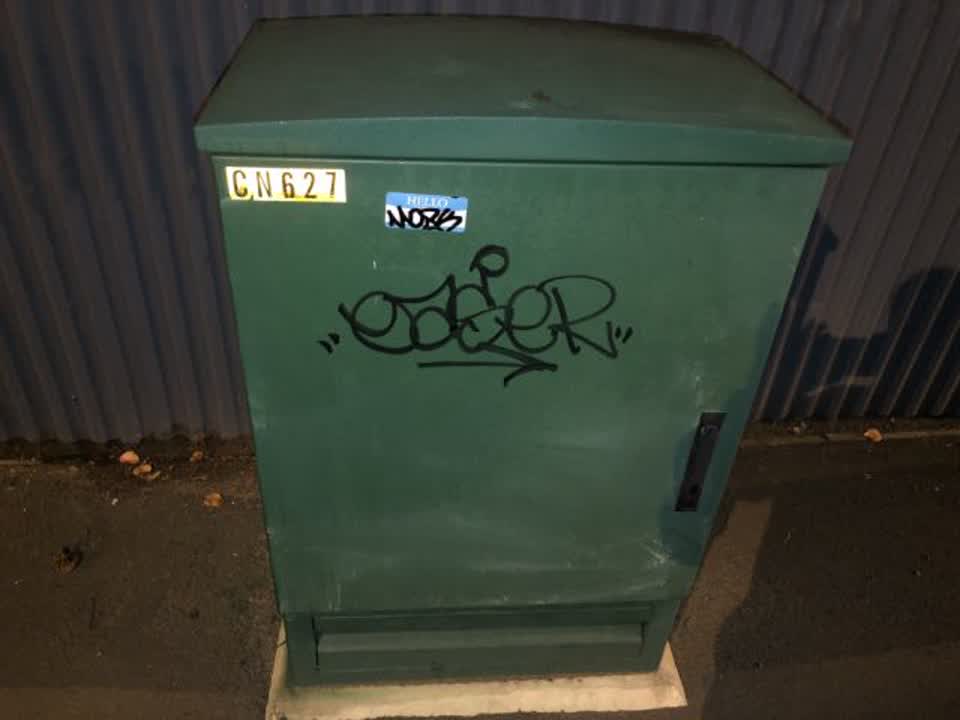 The photograph attached to this graffiti report