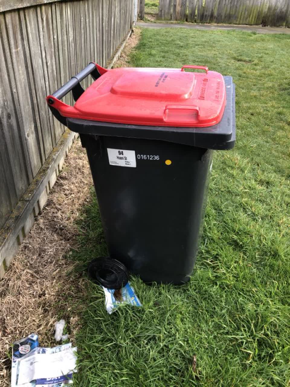 The photograph attached to this rubbish/recycling report