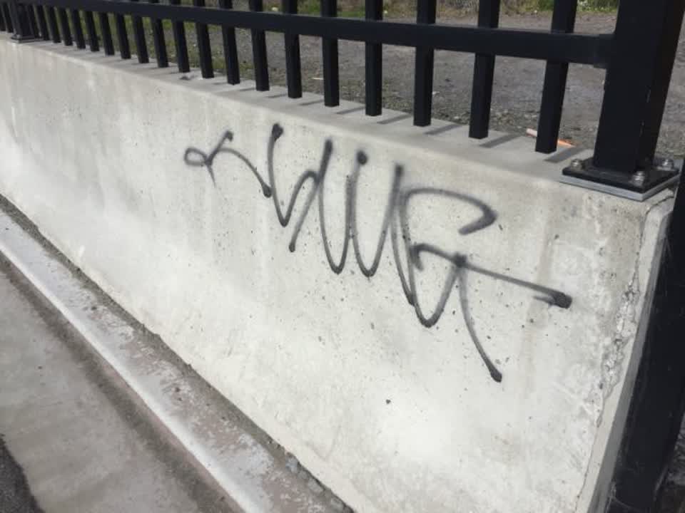 The photograph attached to this graffiti report
