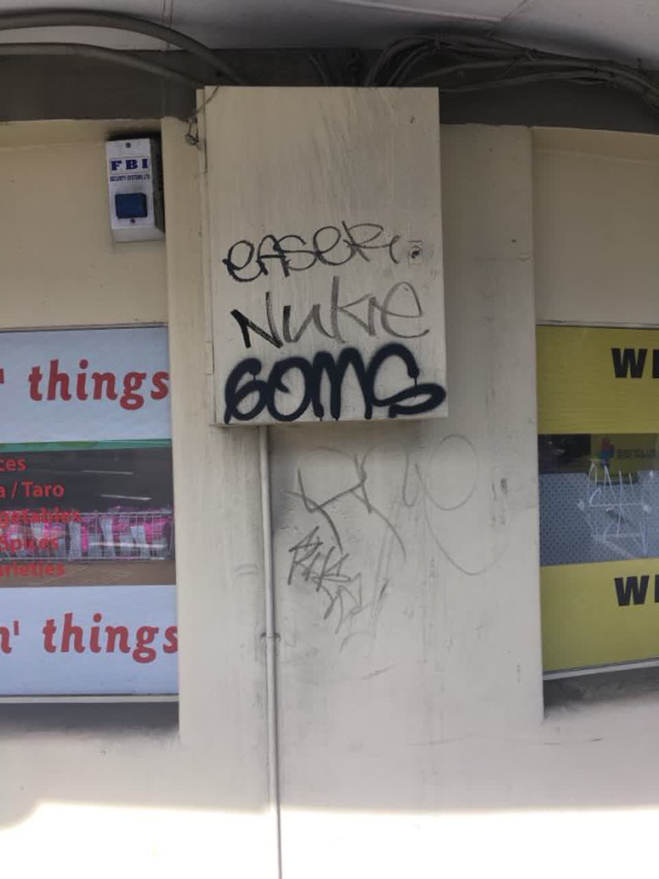 The photograph attached to this graffiti report