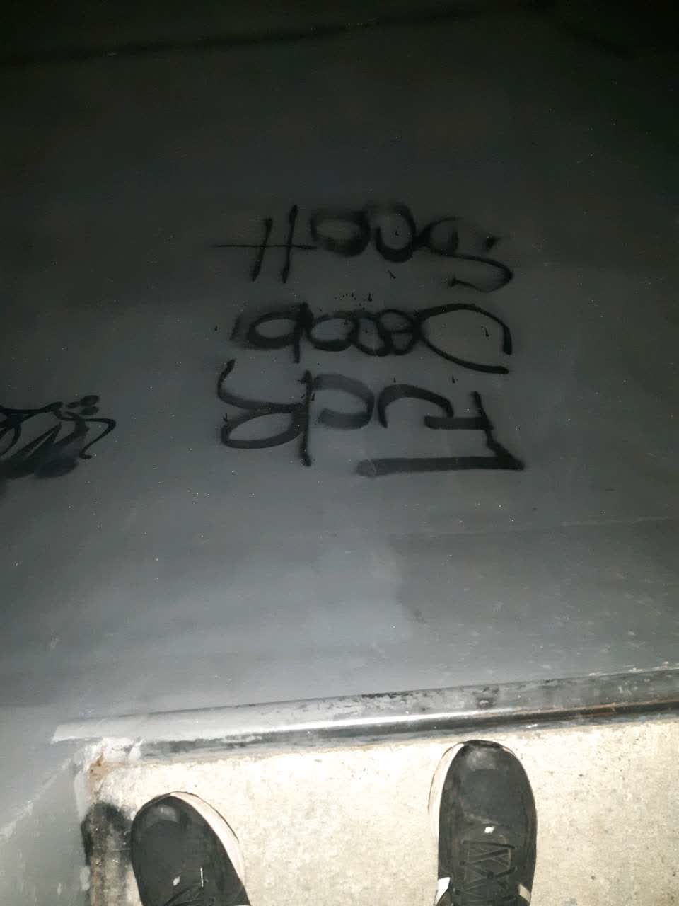 The photograph attached to this graffiti report