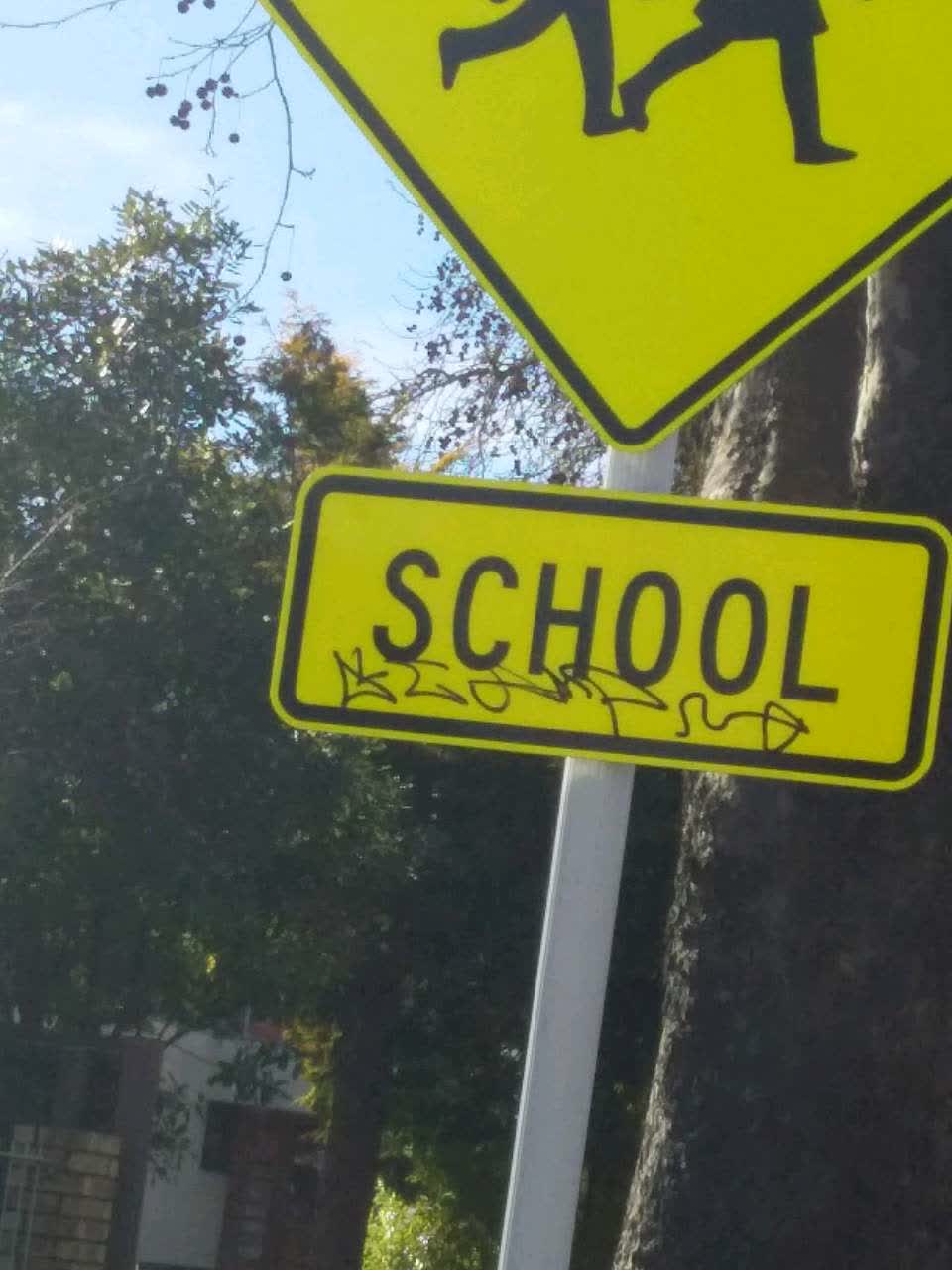 The photograph attached to this graffiti report