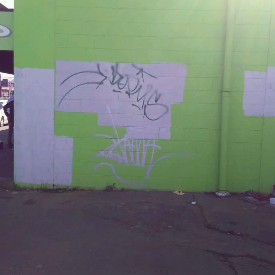 The photograph attached to this graffiti report