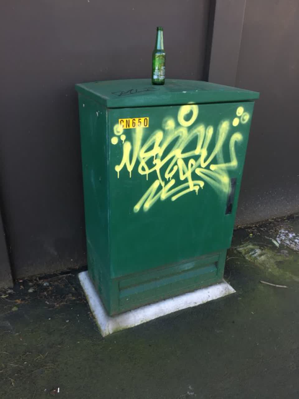 The photograph attached to this graffiti report