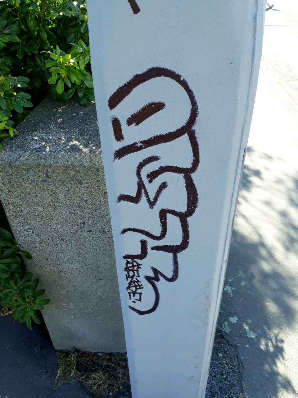 The photograph attached to this graffiti report