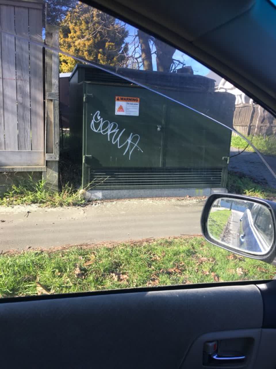 The photograph attached to this graffiti report