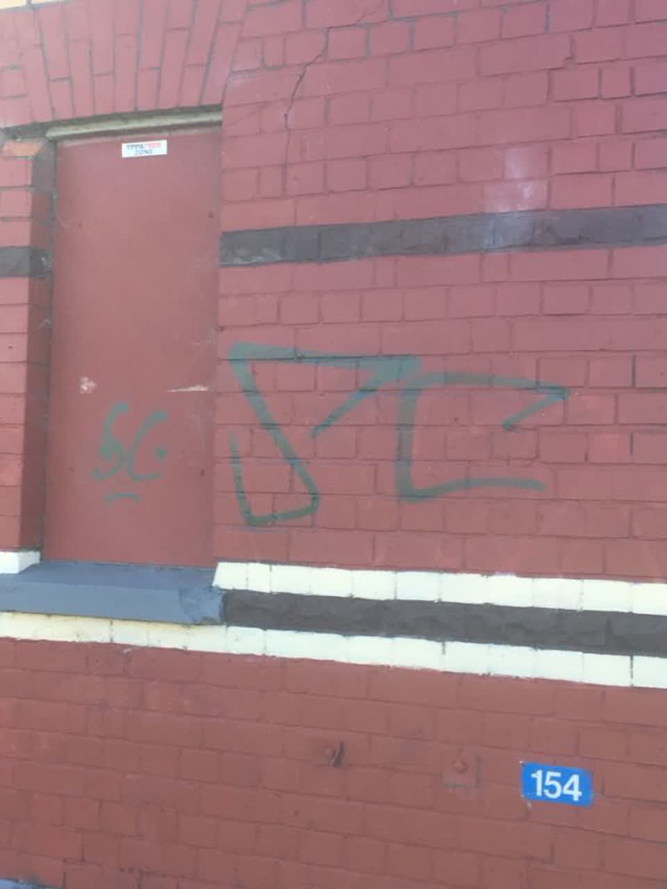 The photograph attached to this graffiti report