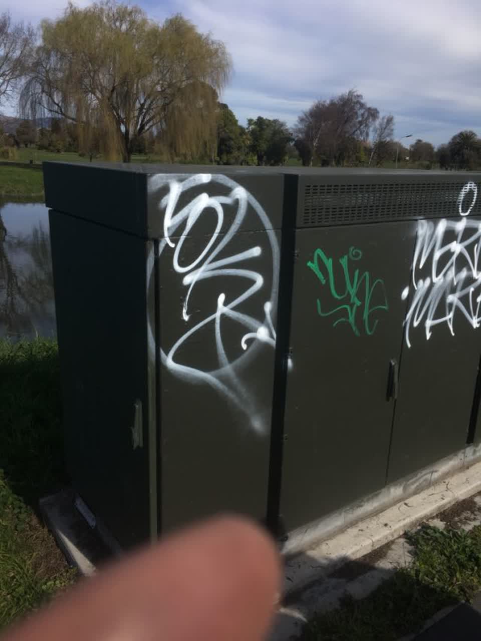 The photograph attached to this graffiti report